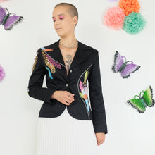 Load image into Gallery viewer, Black Patchwork Blazer - UK8/10