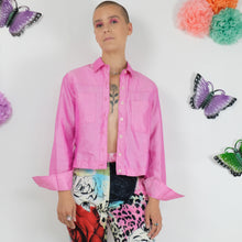 Load image into Gallery viewer, Pink Silk Button-Up - UK10