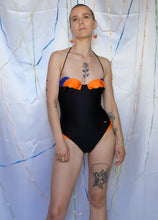 Load image into Gallery viewer, Orange & Blue Swimsuit - UK6