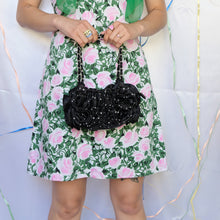 Load image into Gallery viewer, Black Roses & Rhinestones Handbag