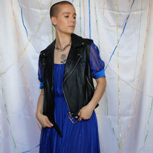 Load image into Gallery viewer, Black Sleeveless Moto Vest - UK6-10