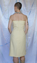 Load image into Gallery viewer, Yellow Linen Strapless Dress - UK10