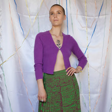 Load image into Gallery viewer, Purple Cropped Cardigan - UK6/8