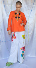 Load image into Gallery viewer, Orange Floral Embroidered Top - UK10-14
