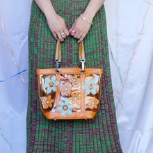 Load image into Gallery viewer, Orange & Blue Flowers Handbag
