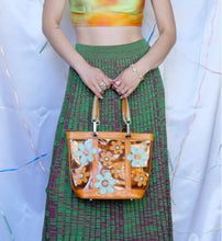 Load image into Gallery viewer, Orange & Blue Flowers Handbag