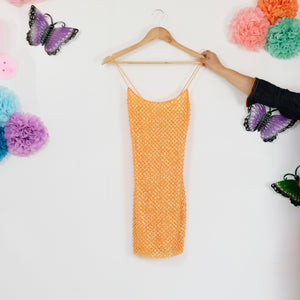 Orange Pearl Dress - PETITE UK4