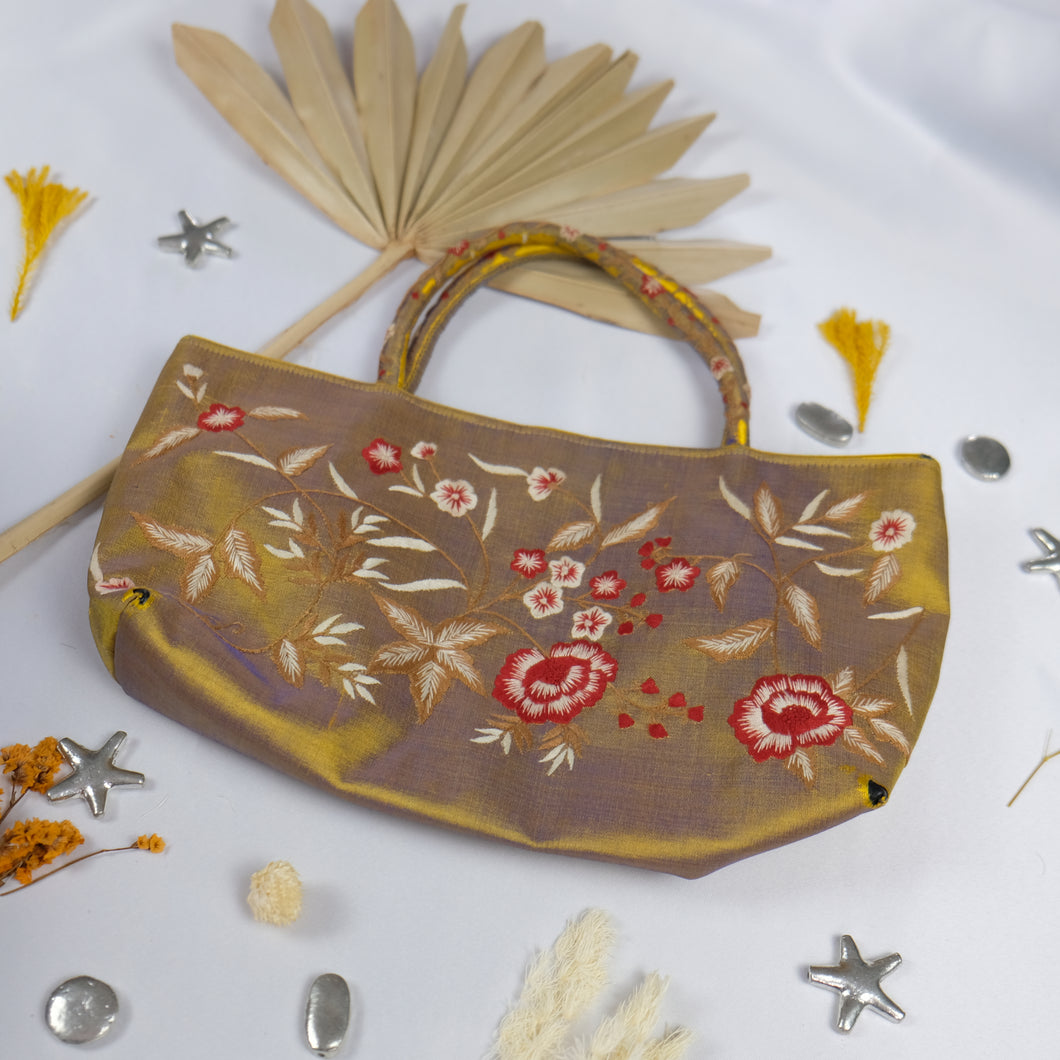 Red & Gold Embroidered Handbag