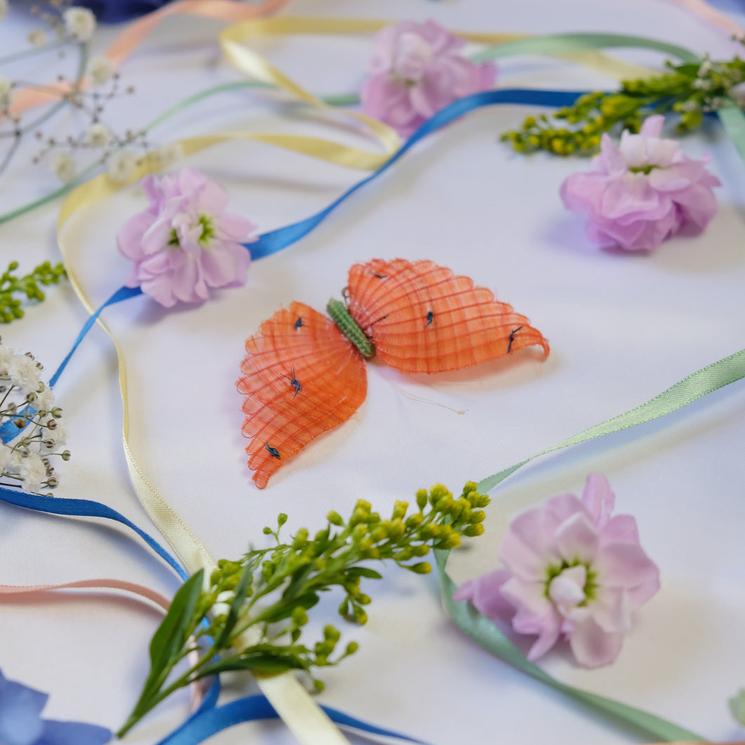 Orange Butterfly Brooch