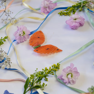 Orange Butterfly Brooch