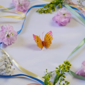 Yellow & Pink Butterfly Brooch