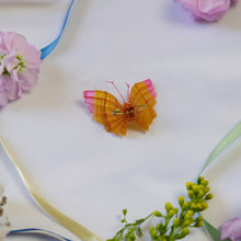 Load image into Gallery viewer, Yellow &amp; Pink Butterfly Brooch
