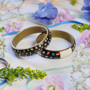 Multicoloured Brass Bangle Set