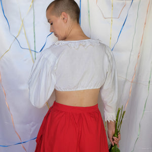 Cropped Milkmaid Top - UK6/8