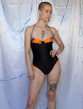 Load image into Gallery viewer, Orange &amp; Blue Swimsuit - UK6
