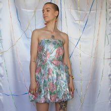 Load image into Gallery viewer, PRELOVED Metallic Floral Mini Dress - UK8
