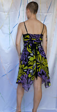 Load image into Gallery viewer, Green &amp; Purple Swirl Print Dress - UK10
