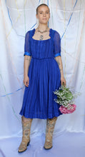 Load image into Gallery viewer, Blue Silk Dress - UK10
