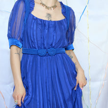 Load image into Gallery viewer, Blue Silk Dress - UK10
