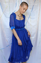 Load image into Gallery viewer, Blue Silk Dress - UK10
