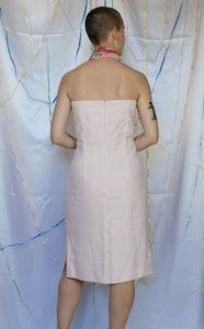 Pink Linen Strapless Dress - UK8/10