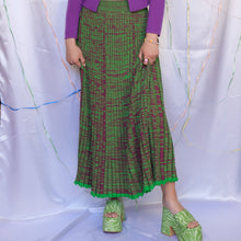 Load image into Gallery viewer, Green &amp; Purple Knit Skirt - UK10/12
