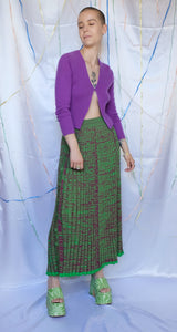 Green & Purple Knit Skirt - UK10/12