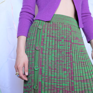 Green & Purple Knit Skirt - UK10/12