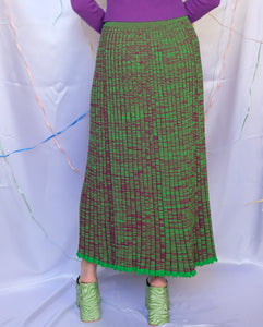 Green & Purple Knit Skirt - UK10/12