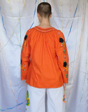 Load image into Gallery viewer, Orange Floral Embroidered Top - UK10-14
